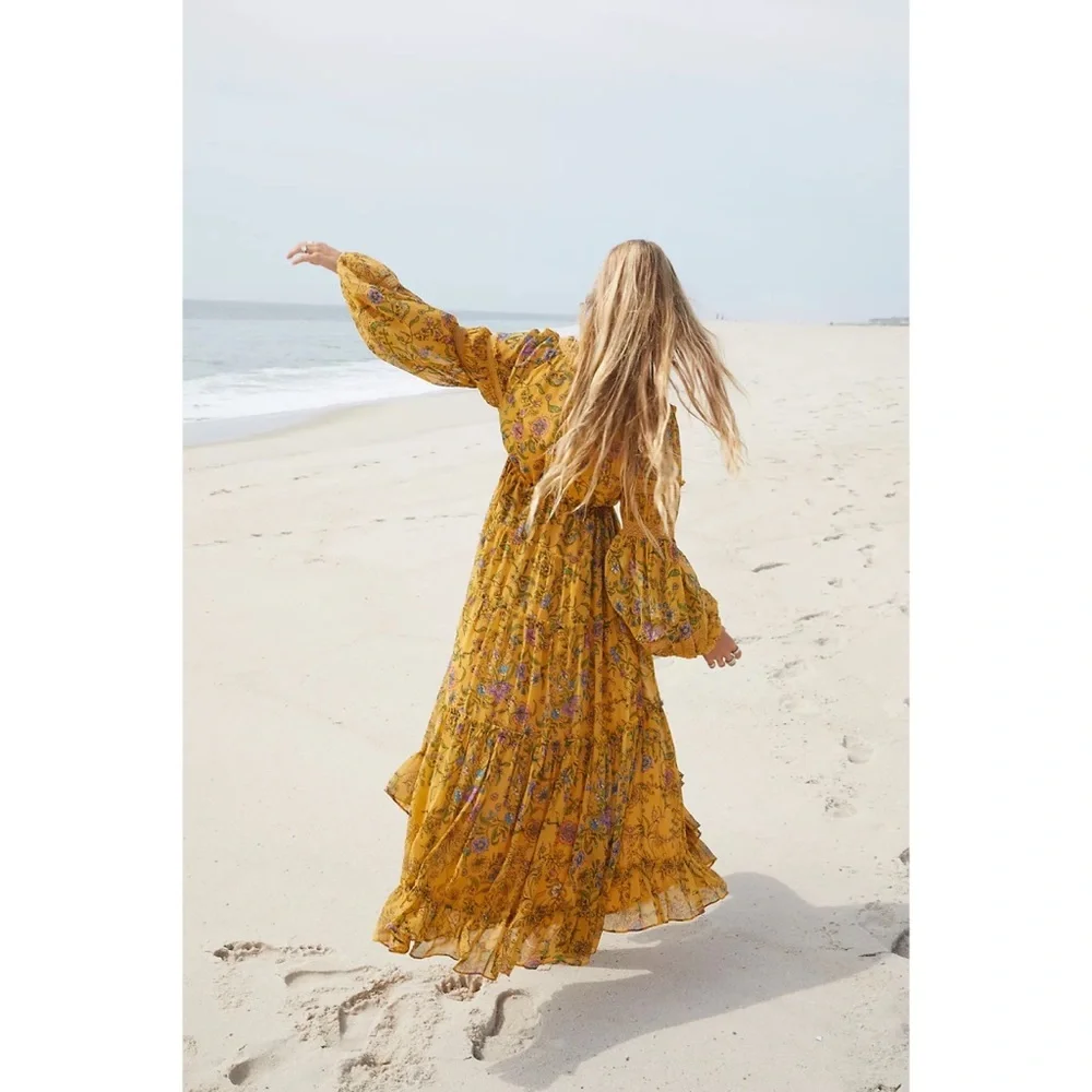 Free People Cassis Printed Chiffon Dress - Picture 3 of 10